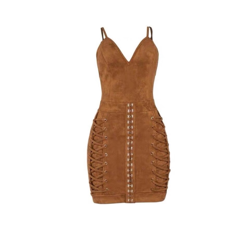 Sexy tether strap dress with irregular hem